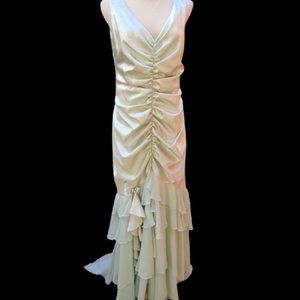 VINTAGE, NEW w/ Tags! Jessica McClintock Dress Green Prom Gown 8 10 Medium Large